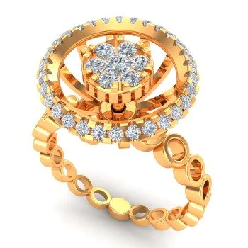 Kendra Scott Framed Dani Silver Cocktail Ring in Golden Abalone •  Impressions Online Boutique