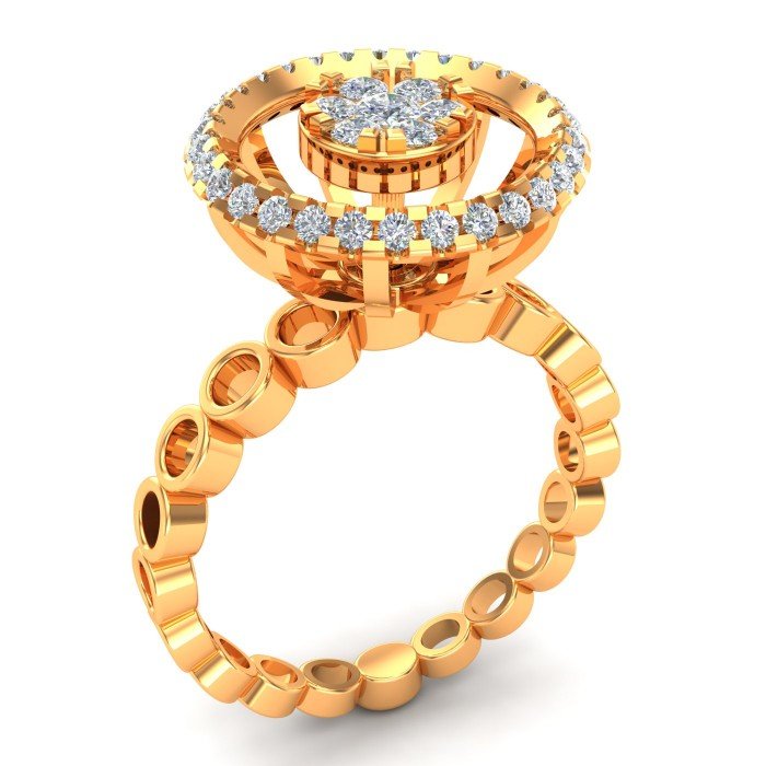 Round Cocktail Ring in Gold