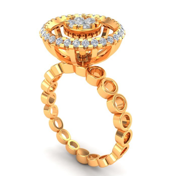 Round Cocktail Ring in Gold