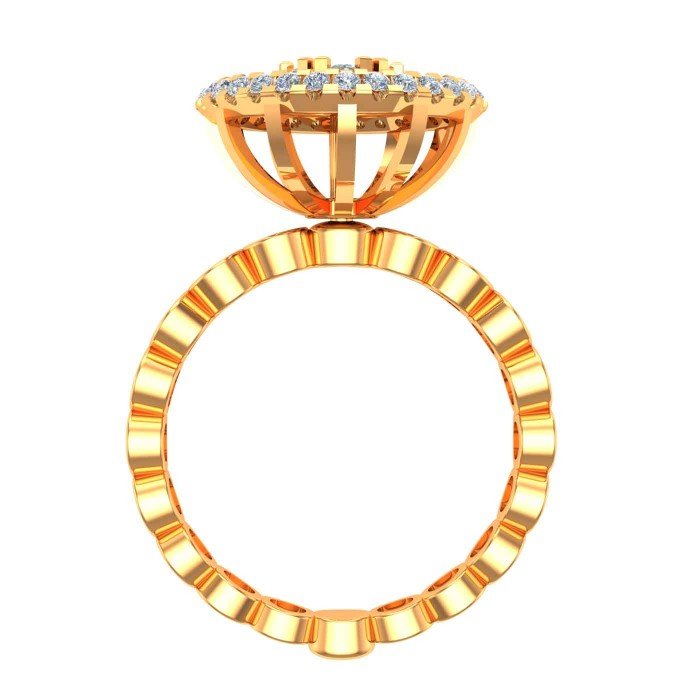 Round Cocktail Ring in Gold