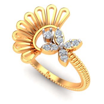 Peacock Tail Cocktail Ring
