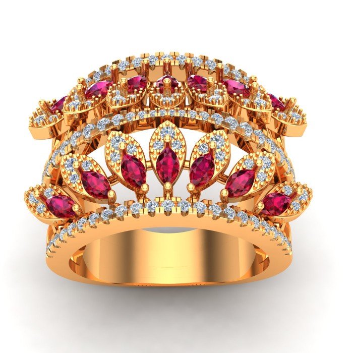 Ruby Star Band Ring