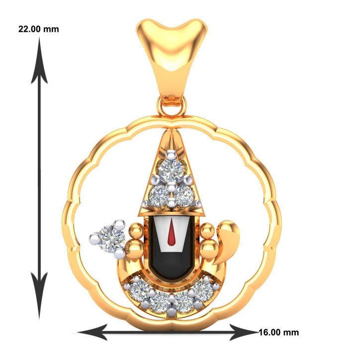 Tirupati Balaji Pendant Gold