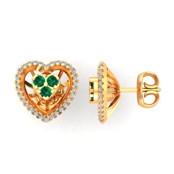 Heart Earring Emerald