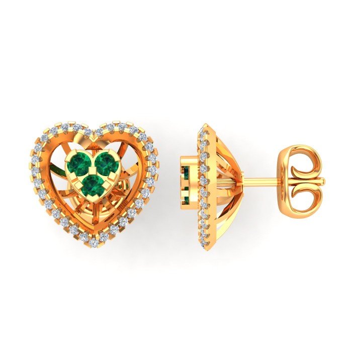 Heart Earring Emerald