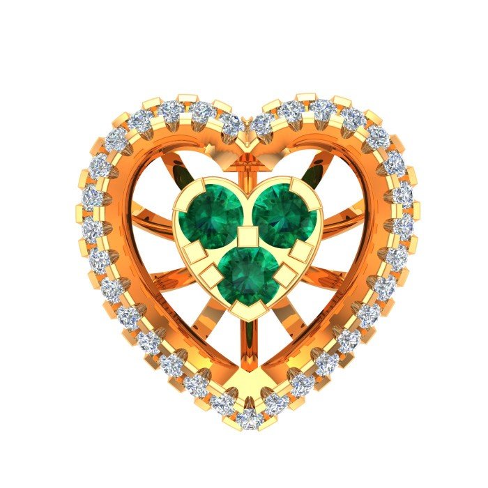 Heart Earring Emerald