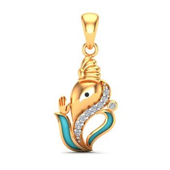 Ganapati Bappa Gold Pendant