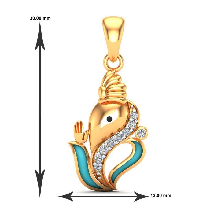 Ganapati Bappa Gold Pendant