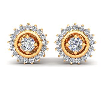 Prong Setting Traditional Gold Earrings