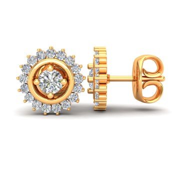 Prong Setting Traditional Gold Earrings