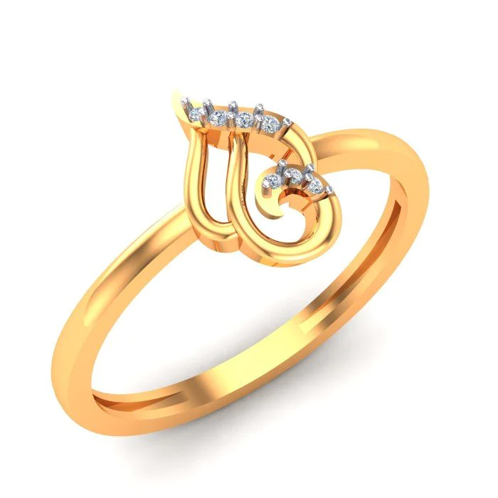 Classical Tamil Letter Gold Ring
