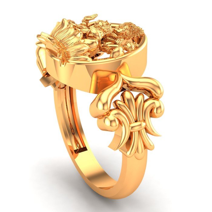 Santoshi Mata Gold Ring