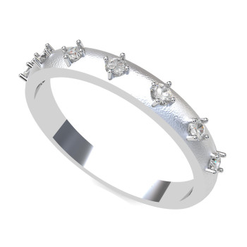Silver American Diamond Band Ring