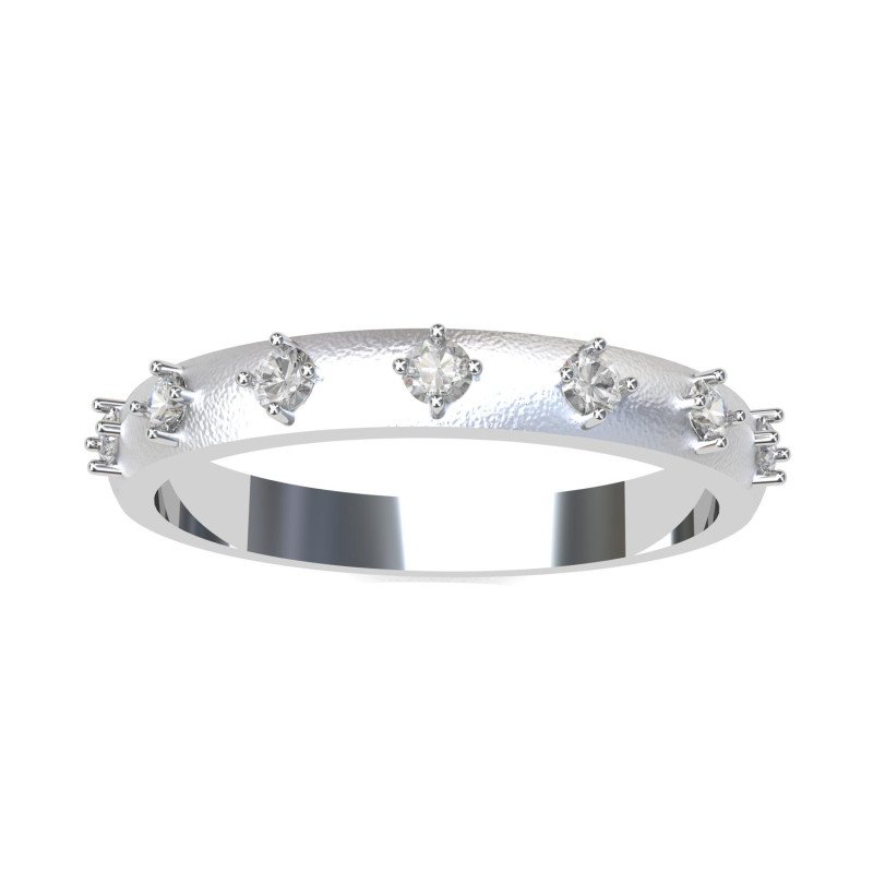 Silver American Diamond Band Ring