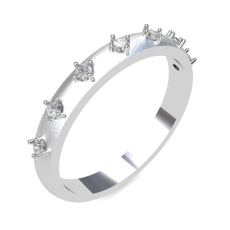 Silver American Diamond Band Ring