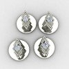 American Diamond Silver Buttons