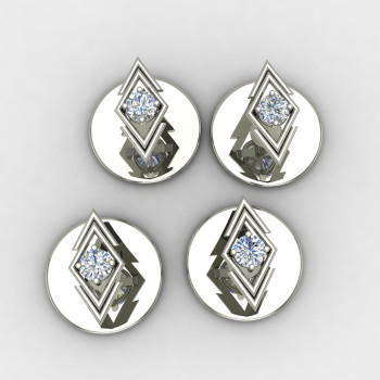 American Diamond Silver Buttons