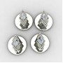 American Diamond Silver Buttons