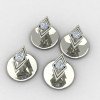 American Diamond Silver Buttons