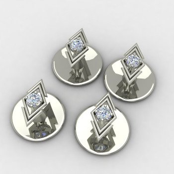 American Diamond Silver Buttons