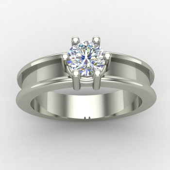 Round Solitaire American Diamond Ring