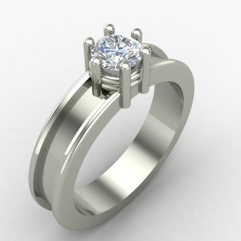 Round Solitaire American Diamond Ring