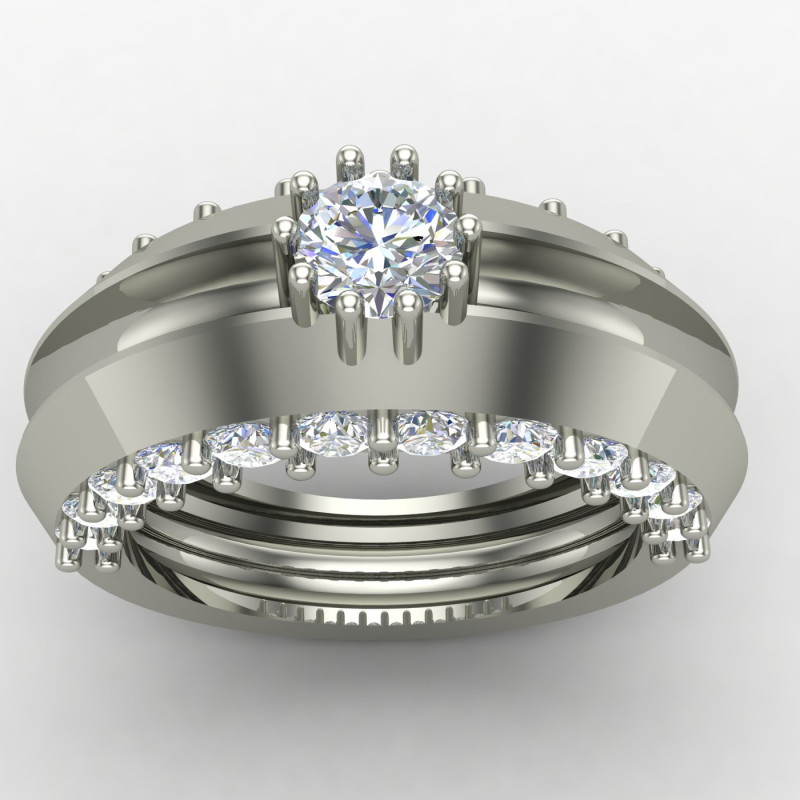 Round Cut Solitaire Engagement Ring Silver Round Cut Solitaire Engagement Ring Silver