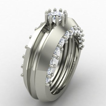 Round Cut Solitaire Engagement Ring Silver