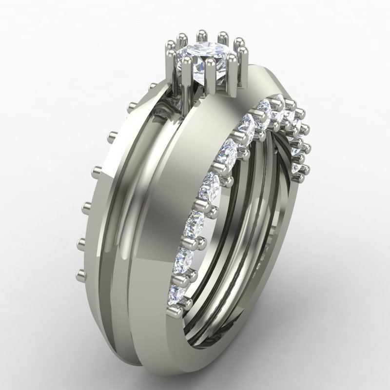 Round Cut Solitaire Engagement Ring Silver Round Cut Solitaire Engagement Ring Silver