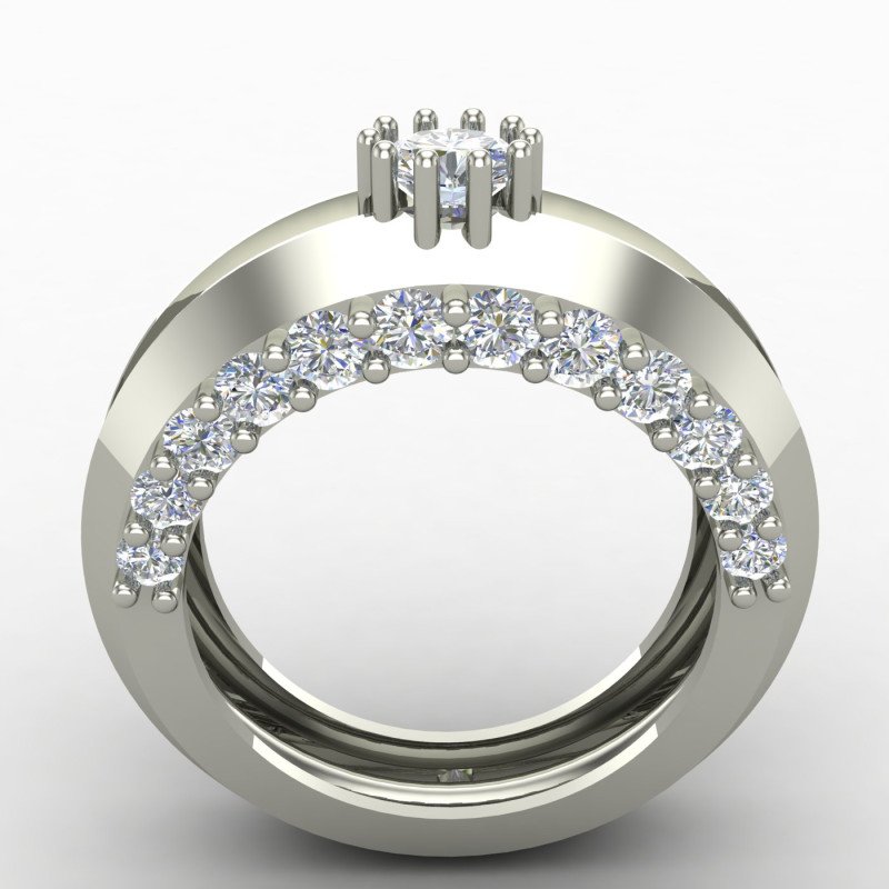 Round Cut Solitaire Engagement Ring Silver Round Cut Solitaire Engagement Ring Silver