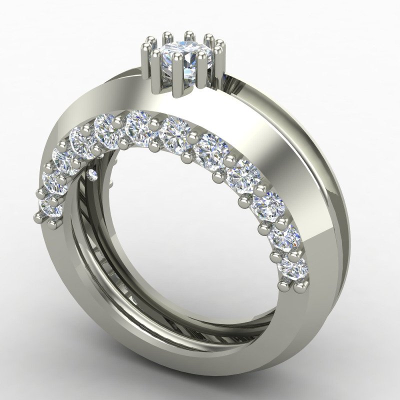 Round Cut Solitaire Engagement Ring Silver Round Cut Solitaire Engagement Ring Silver