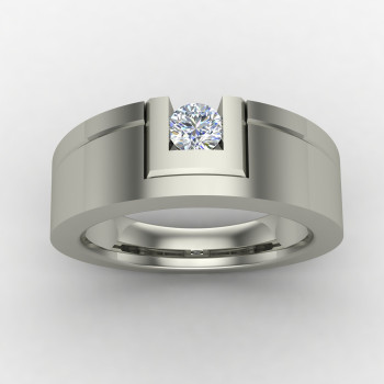 Solitaire Ring With Hallmark Silver