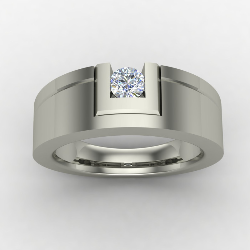 Solitaire Ring With Hallmark Silver Solitaire Ring With Hallmark Silver