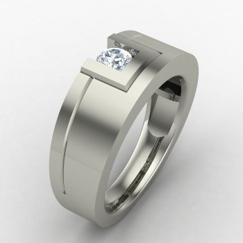 Solitaire Ring With Hallmark Silver