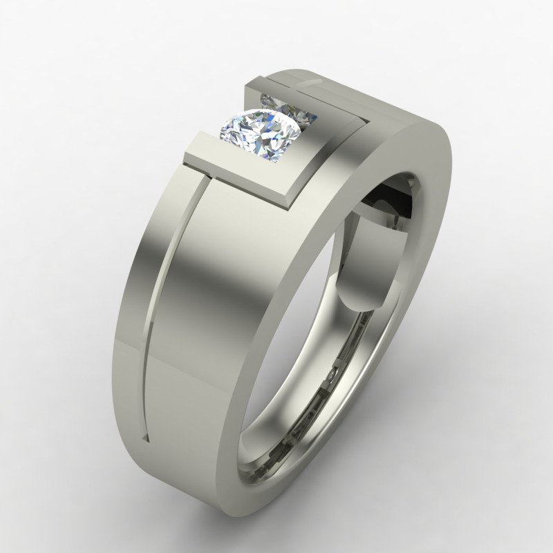 Solitaire Ring With Hallmark Silver Solitaire Ring With Hallmark Silver