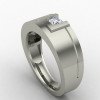Solitaire Ring With Hallmark Silver Solitaire Ring With Hallmark Silver