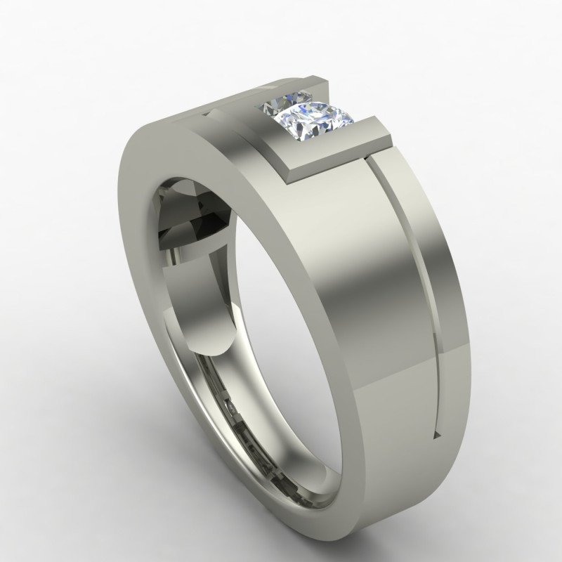 Solitaire Ring With Hallmark Silver Solitaire Ring With Hallmark Silver