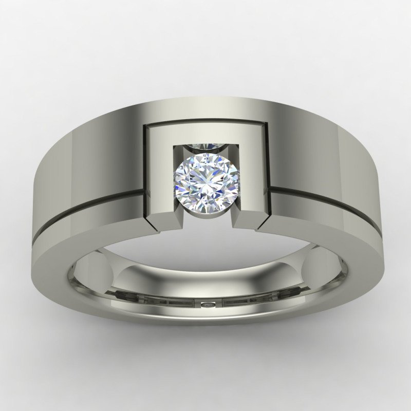 Solitaire Ring With Hallmark Silver Solitaire Ring With Hallmark Silver