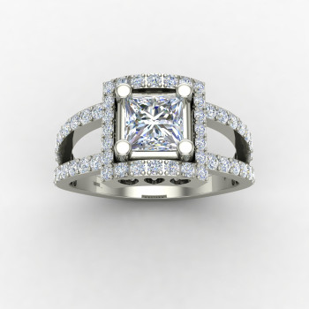 Princess American Diamond Solitaire Ring
