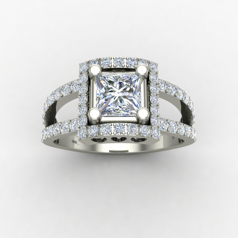 Princess American Diamond Solitaire Ring