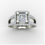 Princess American Diamond Solitaire Ring