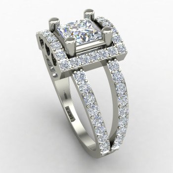 Princess American Diamond Solitaire Ring