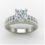 Princess American Diamond Solitaire Wedding Band