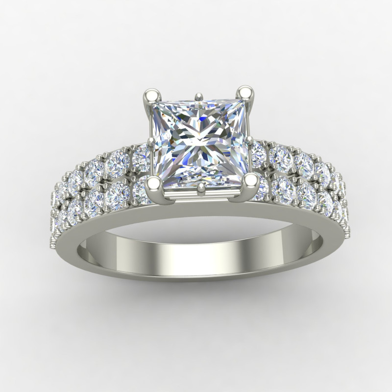 Princess American Diamond Solitaire Wedding Band