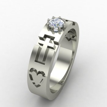 Christ Solitaire American Diamond Ring