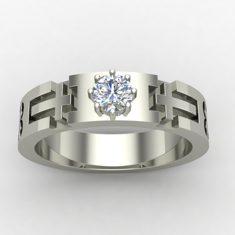 Christ Solitaire American Diamond Ring