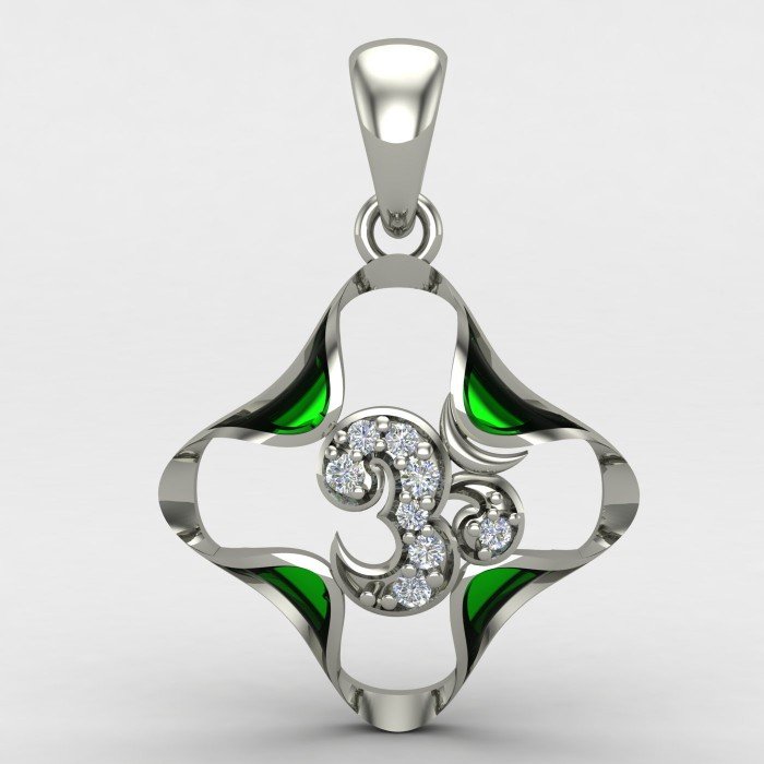Om Enamel Locket Om Enamel Locket