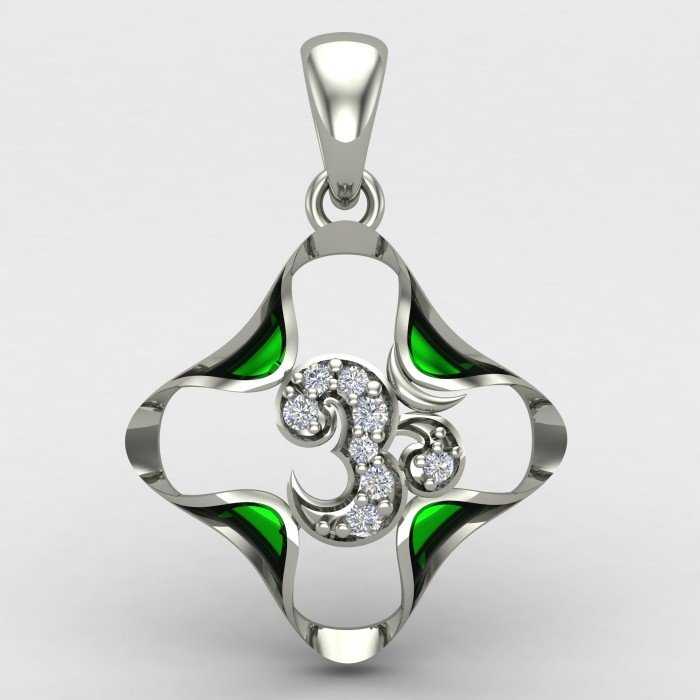 Om Enamel Locket Om Enamel Locket