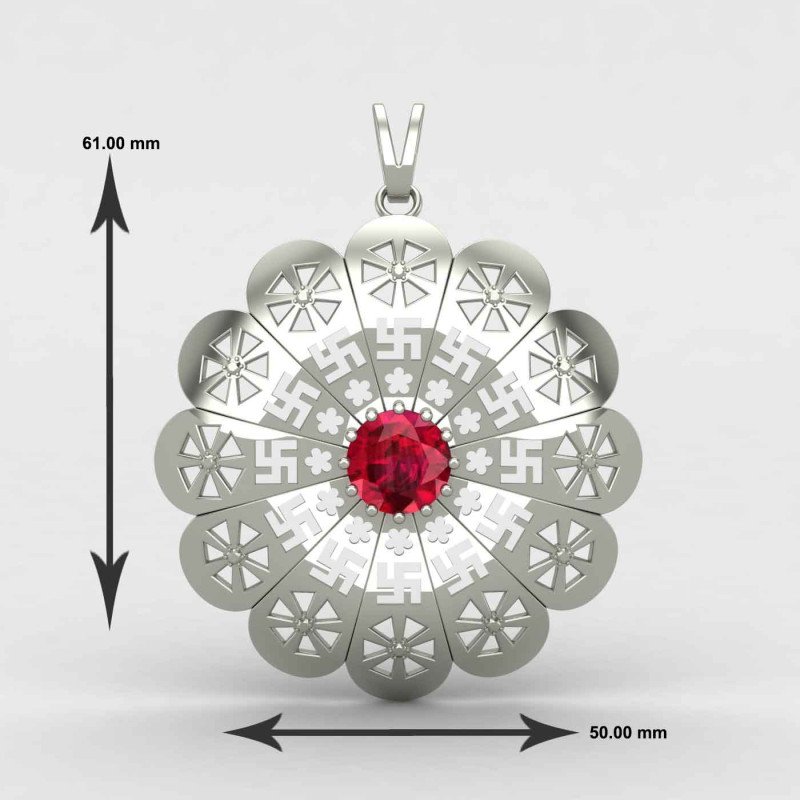 Ruby Swastik Pendant Ruby Swastik Pendant