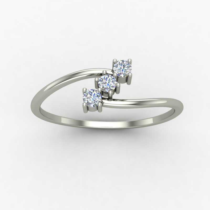Three American Diamond Carve Ring Three American Diamond Carve Ring
